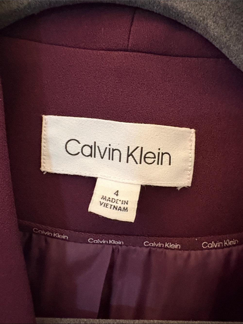 Calvin Klein Women's Plum Open-Front Collarless Blazer - Picture 2 of 12